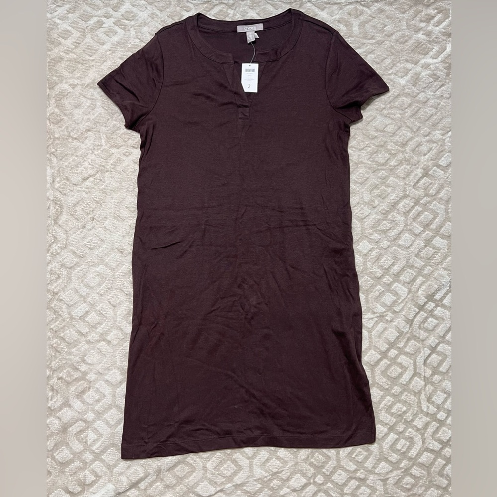 NWT Chico's Rich Brown Cotton travelers Dress size 2